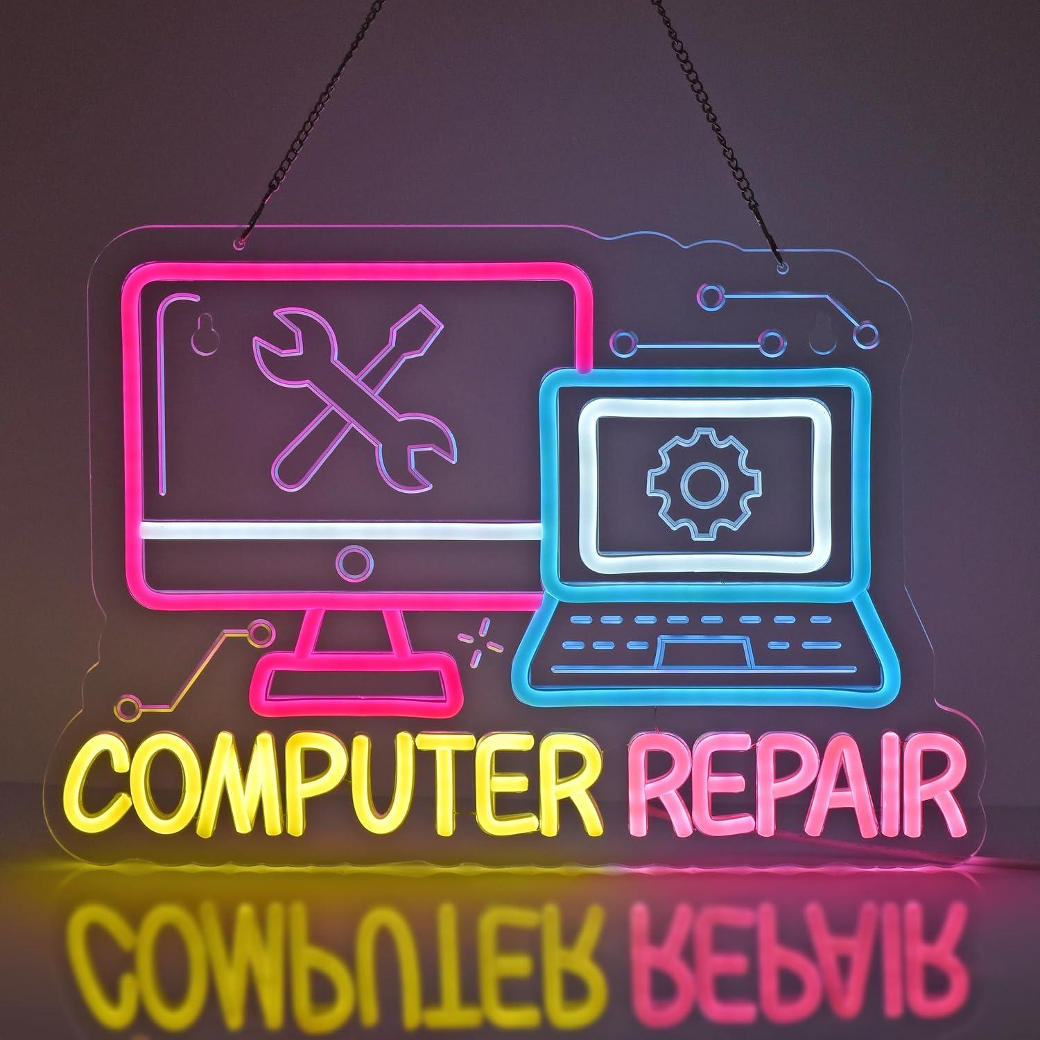 Computer Repair Neon Sign USB  - Electronics Repair Store recension och pris