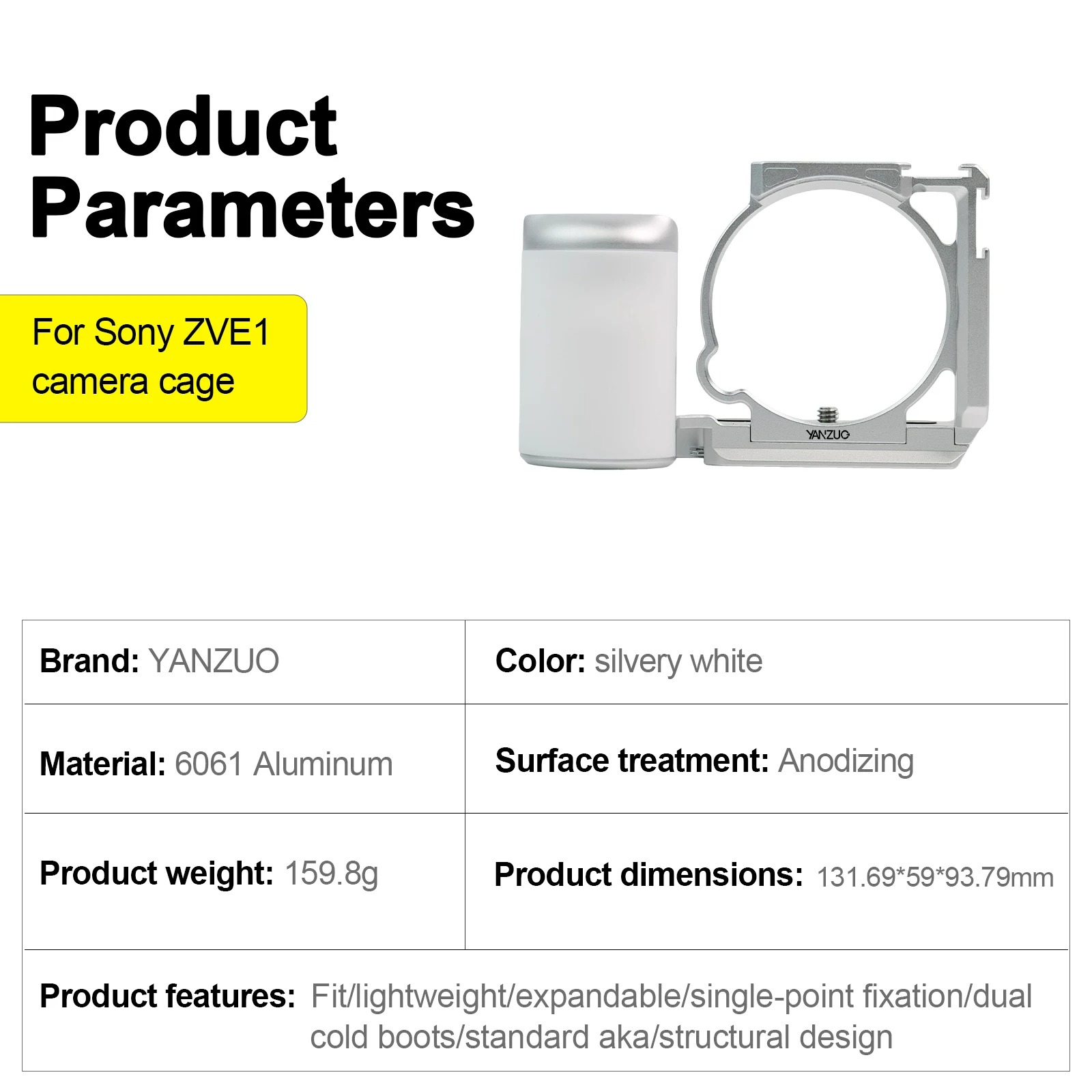 YANZUO ZV-E10 Camera Cage Alum - Sony Camera Zv-E10 recension och pris